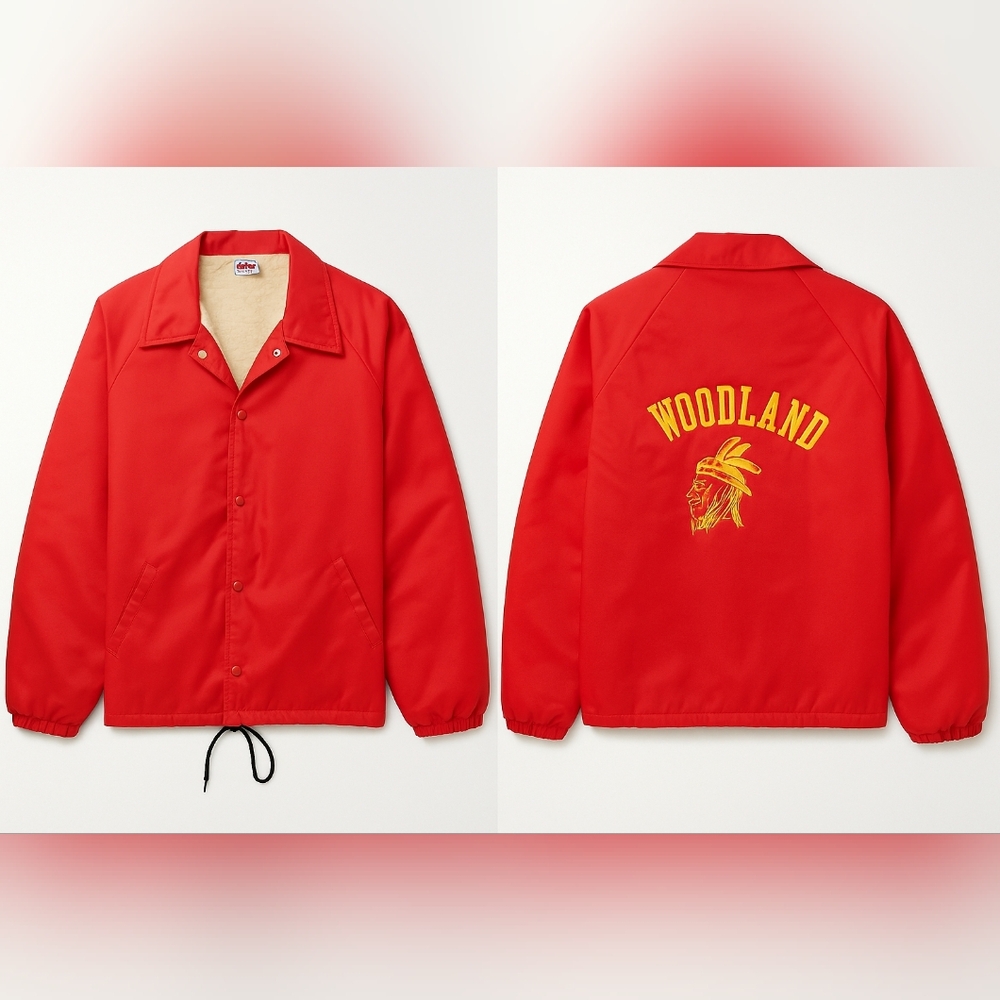 MVP Red Men's Sherpa Lined  Red Jacket Like New Size Medium Vintage